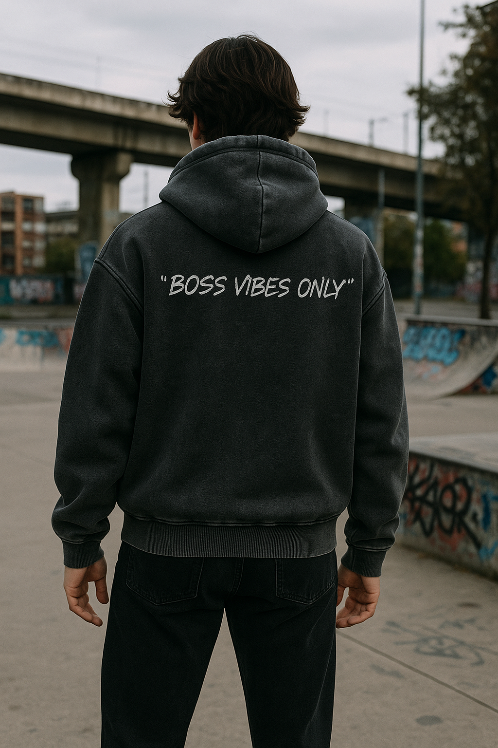 “BOSS VIBES ONLY” Boxy Fleece Hoodie