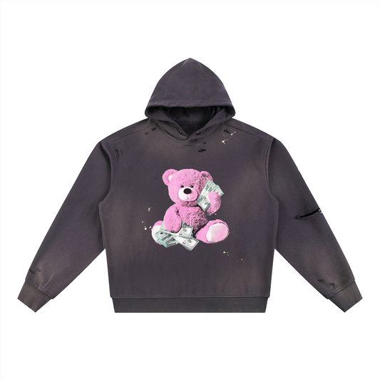 Sun Fade Frayed Fleece Hoodie